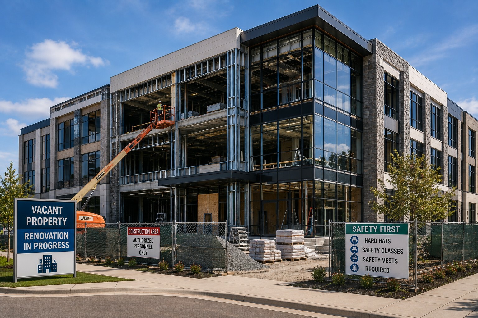 Texas vacant property undergoing renovation and builders risk review