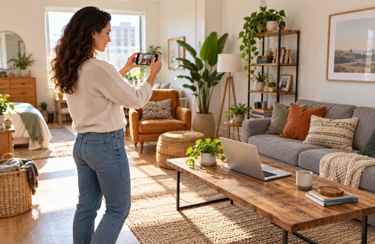 A resident photographing electronics and household belongings for an inventory