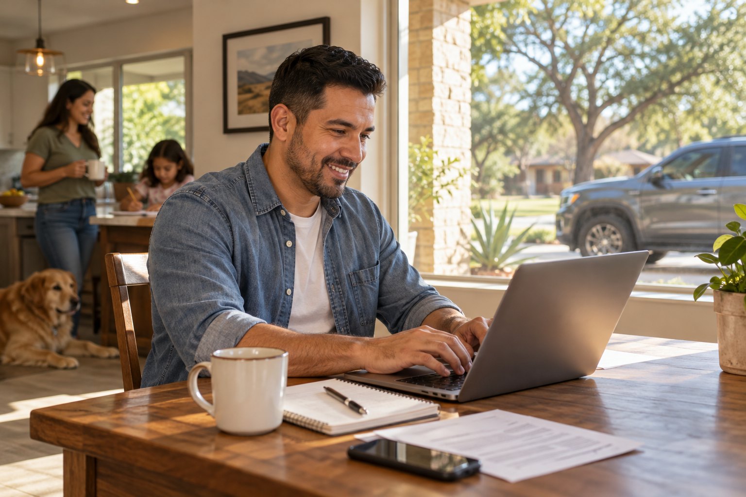 Driver preparing insurance documents and questions